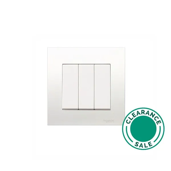 Switch, 16A, 250V, 3G, 2 Way, White, Vivace