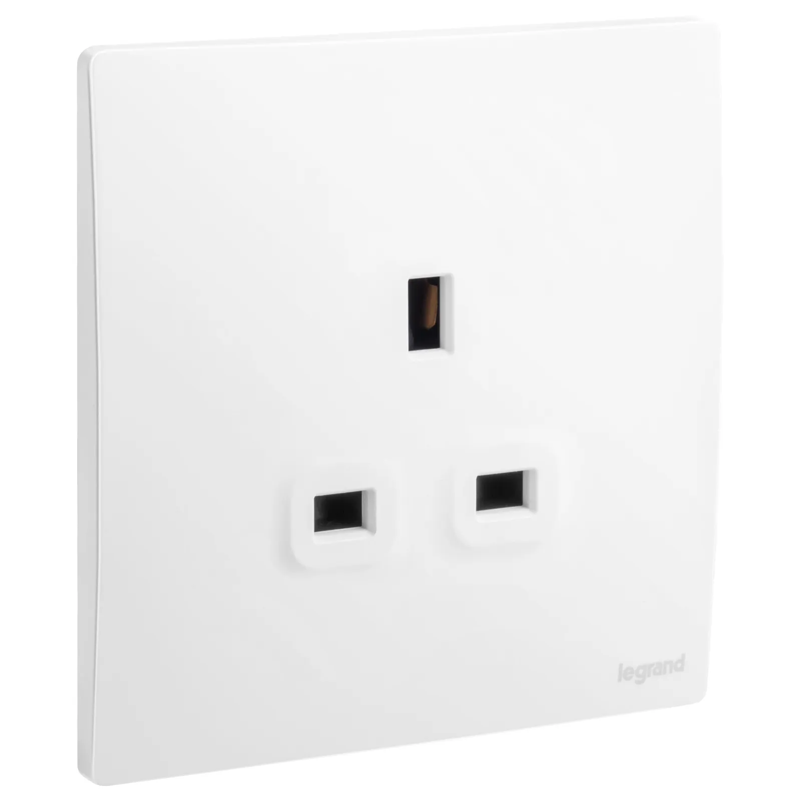LEGRAND - British Standard Single Pole Socket Outlet Mallia, 1 Gang, Unswitched, 13 A, 250 V~, Matt White