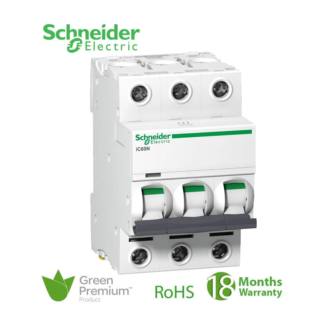 SCHNEIDER - MCB Breaker, Acti9 iC60N, 3P, 32A, B curve