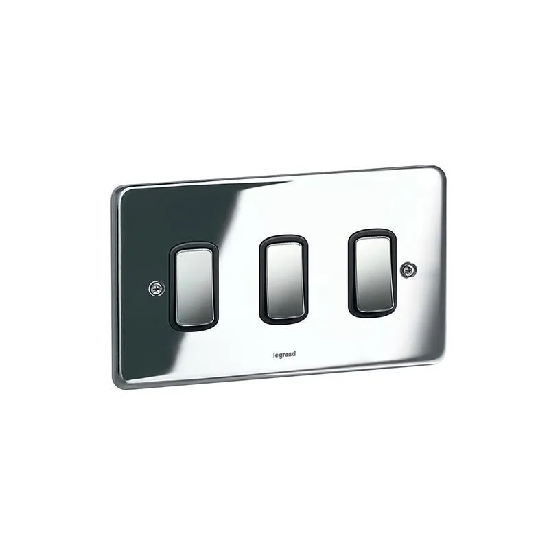 ليجراند - لوحة أمامية Synergy Authentic، مزدوج، 3 موديول، Polished Stainless Steel