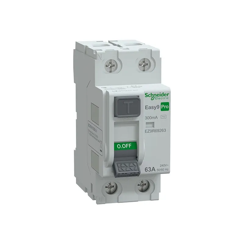 SCHNEIDER -RCCB, Easy9 Pro, 2P, 63A, AC Type, 300mA