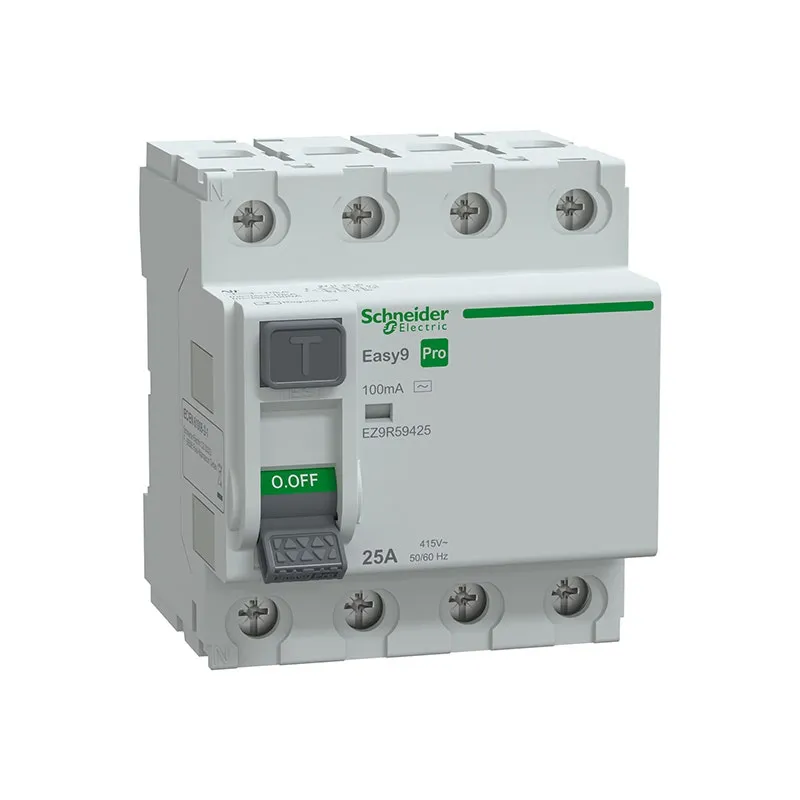 SCHNEIDER -RCCB, Easy9 Pro, 4P, 25A, AC Type, 100mA