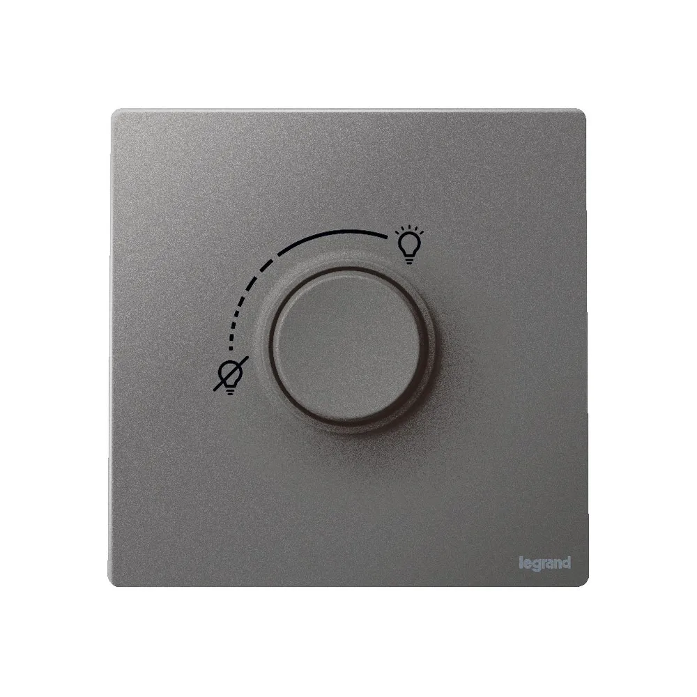 LEGRAND - Rotary Dimmer Mallia, RLC+LED, 100-240 V~, without Neutral, Dark Silver