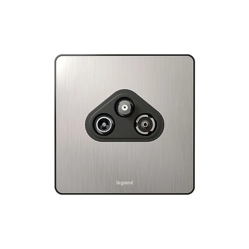 ليجراند - مقبس TV-R-SAT معزول Synergy Sleek، Brushed Stainless Steel