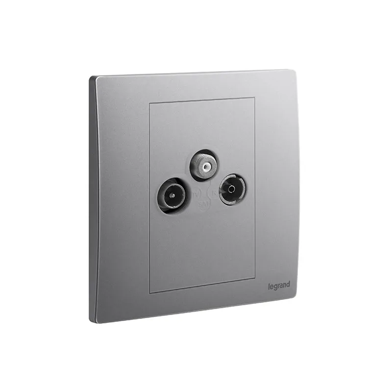 LEGRAND - TV-R-SAT Socket Outlet Mallia Senses, 1 Gang, Dark Silver