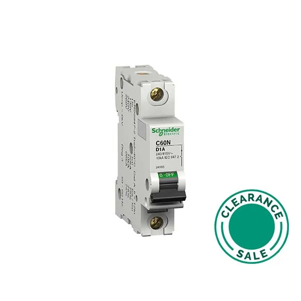 MCB, C60N, 63A, 1P, D Curve (NEW: A9F45163)