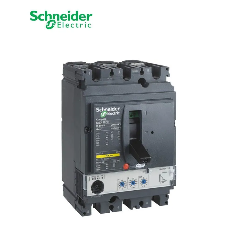 شنايدر - قاطع رئيسي 160 أمبير - ComPact NSX160N, 3P 3d, 50kA at 415 VAC, MicroLogic 2.2 Trip Unit 160A