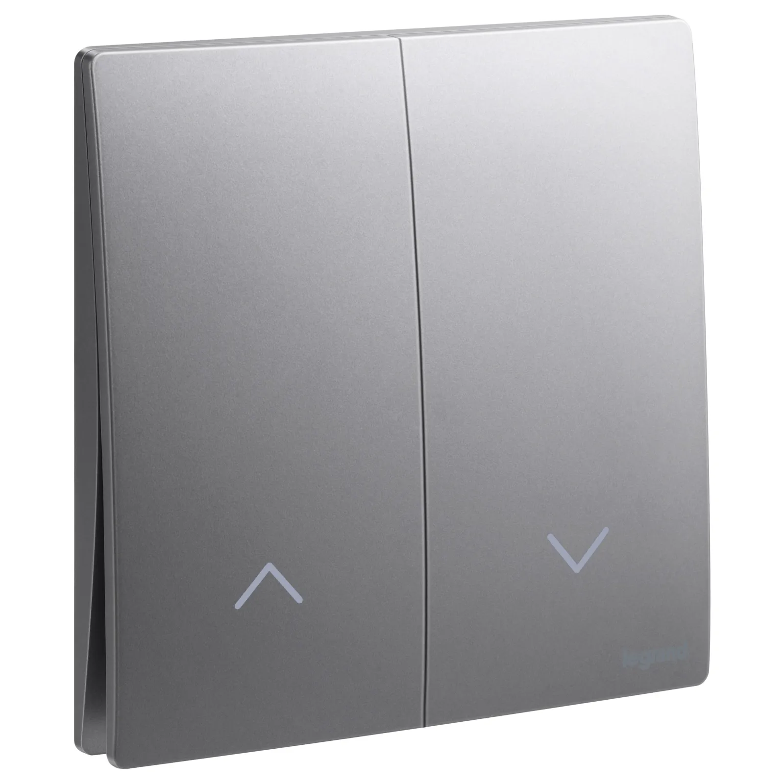 LEGRAND - Double Push-Button for Electric Shutters/Curtains Control Mallia, 2 Gang, Dark Silver