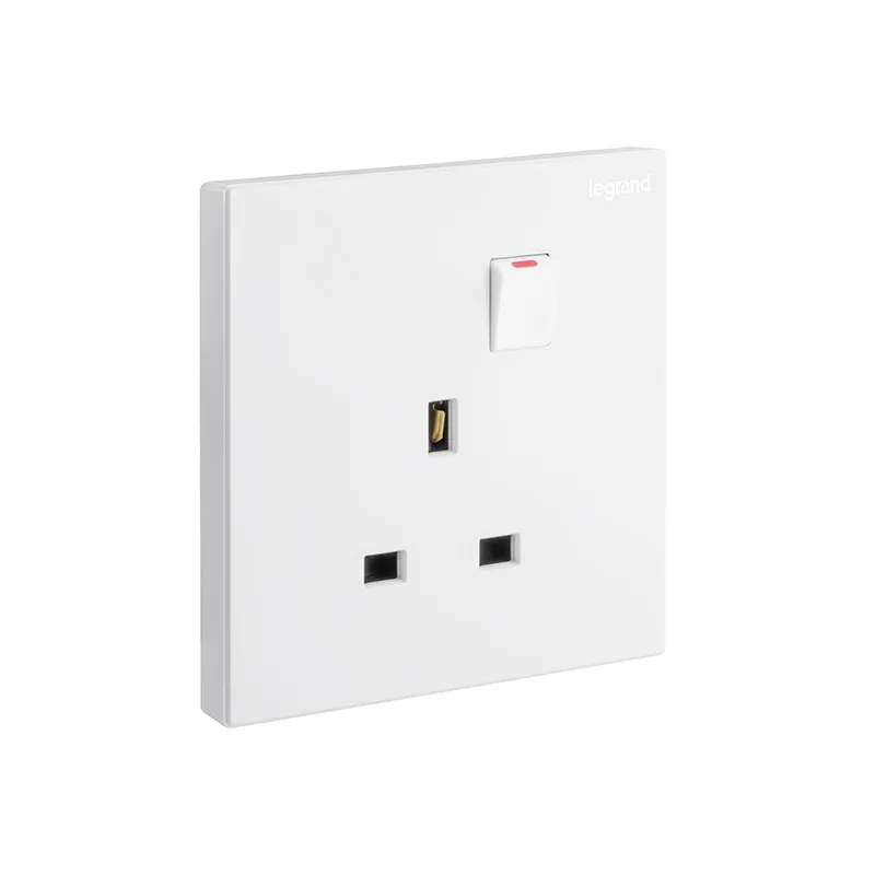 ليجراند - مقبس مزدوج Galion، BS، 1 موديول، مفتاح، 13A، 250V، White