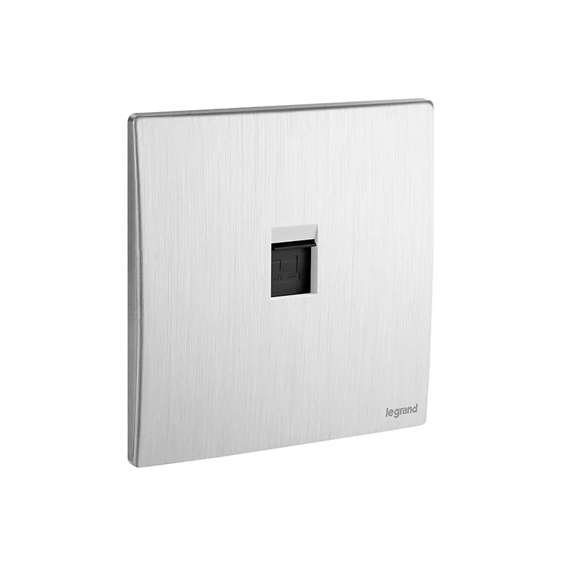 ليجراند - مقبس RJ45 مفرد Mallia Senses, Cat. 6 STP, Brushed Aluminium