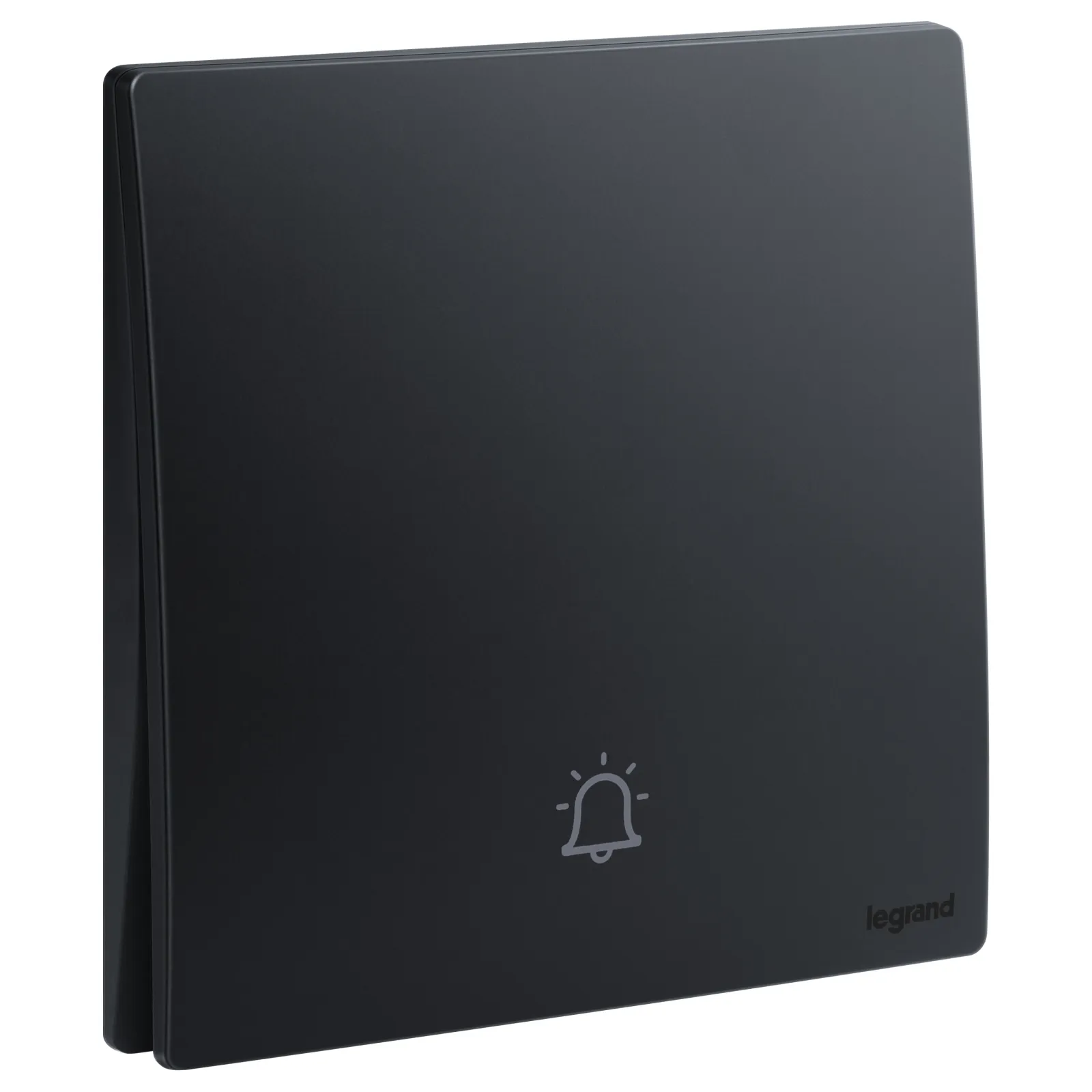 LEGRAND - Push-Button Mallia, N/O Contact with Bell Symbol, 1 Gang, 10 A, 250 V~, Matt Black