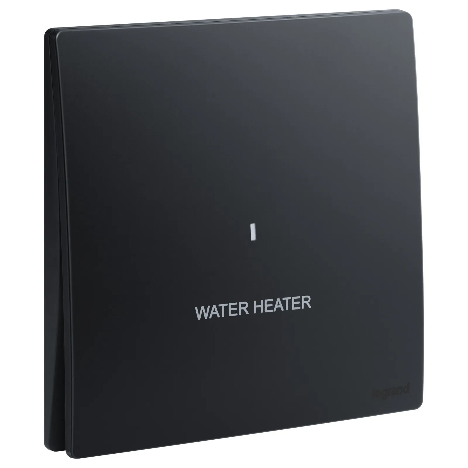 LEGRAND - Double Pole Switch Mallia, 1 Gang, 1 Way with LED Power Indicator and Water Heater Marking, 20 AX, 250 V~, Matt Black
