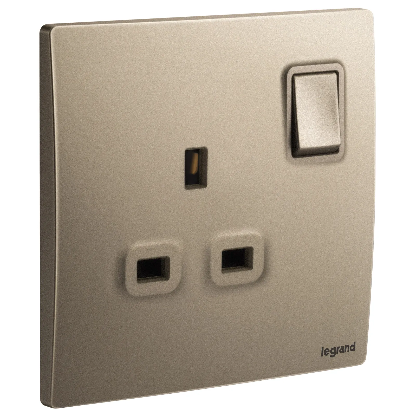 LEGRAND - British Standard Double Pole Socket Outlet Mallia, 1 Gang, Switched, 13 A, 250 V~, Dark Bronze