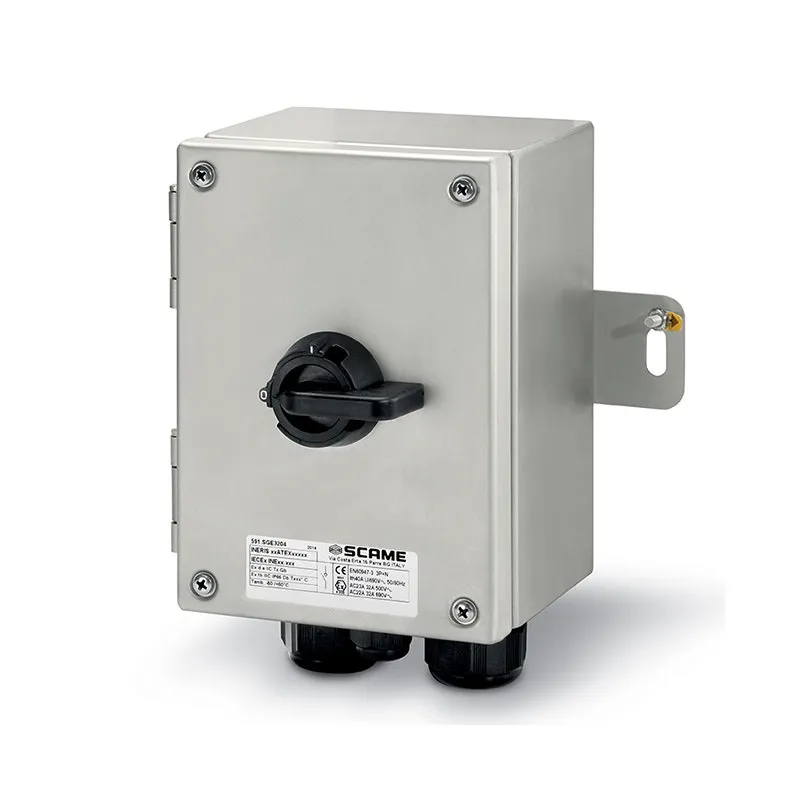 SCAME - Enclosed Switch Disconnector, 20A, 2P, IP66, 141x200x126mm, II 2GD, General, Grey