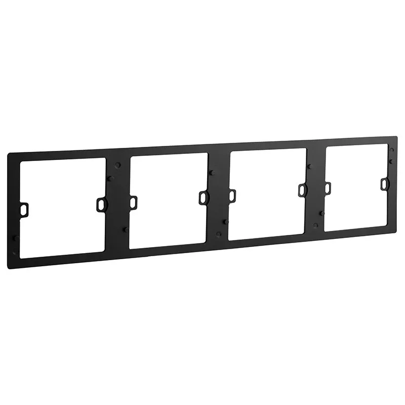LEGRAND - Plate Kit Support Mallia Senses, 4 Gang, Brushed Black