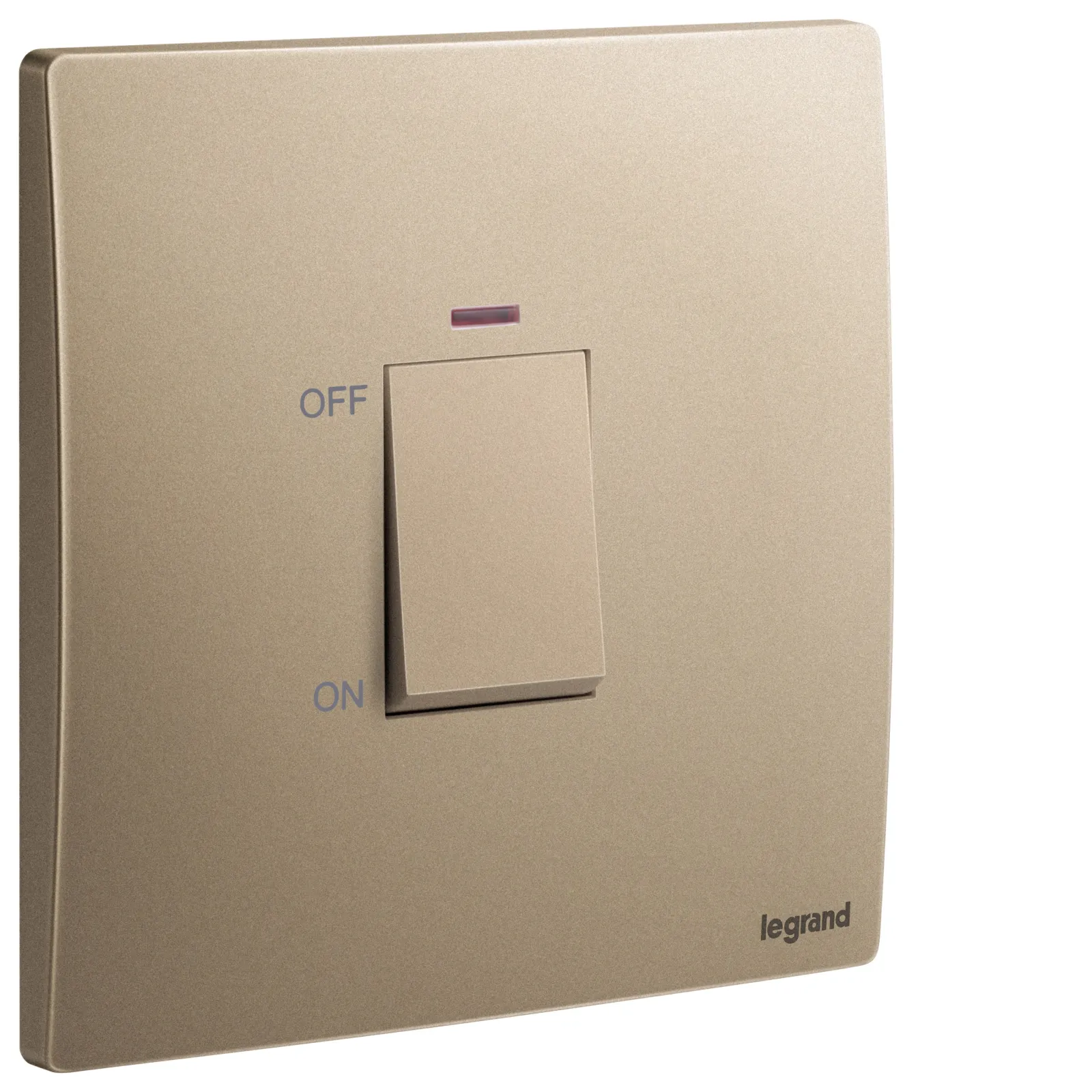 LEGRAND - Double Pole Switch Mallia, 1 Gang, 1 Way with LED Indicator, 45 A, 250 V~, Dark Bronze