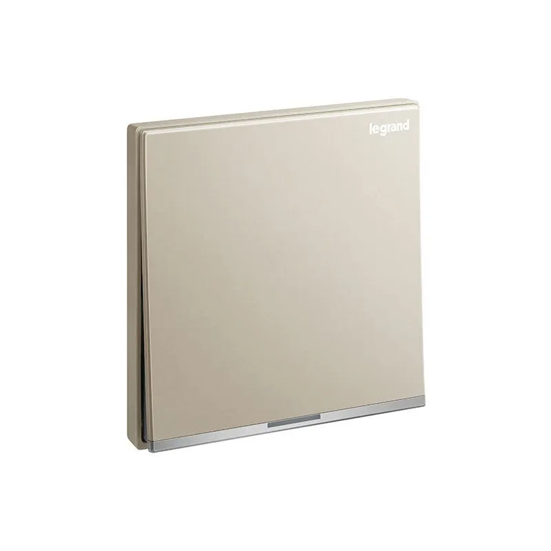ليجراند - مفتاح مزدوج Galion، 1 موديول، 1 طريقة، 20A، 250V، مزود بمؤشر طاقة LED كهرماني ومحطة تأريض، Champagne