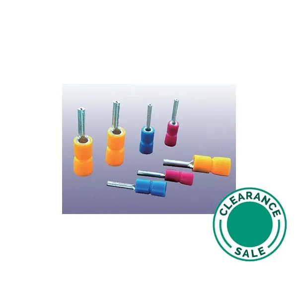 Y.Y. CABLE ACCESSORIES - Insulated Terminal, 4-6mm, Pin Type, Yellow, 100Pcs/Pkt