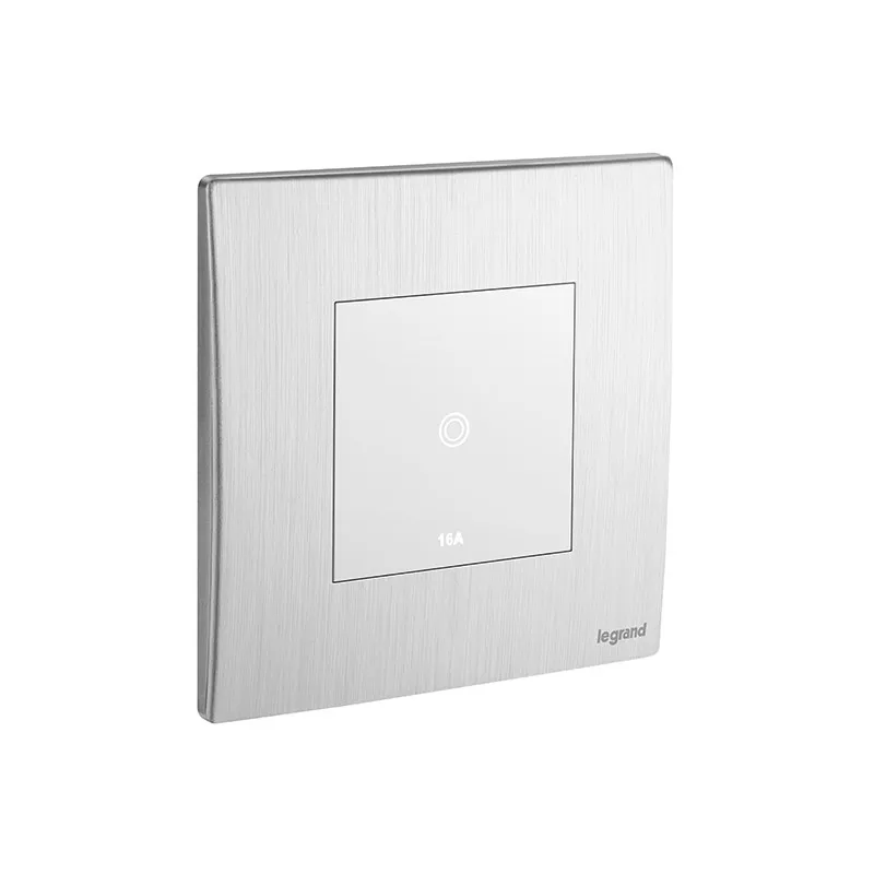 LEGRAND - Touch Switch, Mallia Senses, 1 Gang, 1 Way, 16AX, 240V, Brushed Aluminium