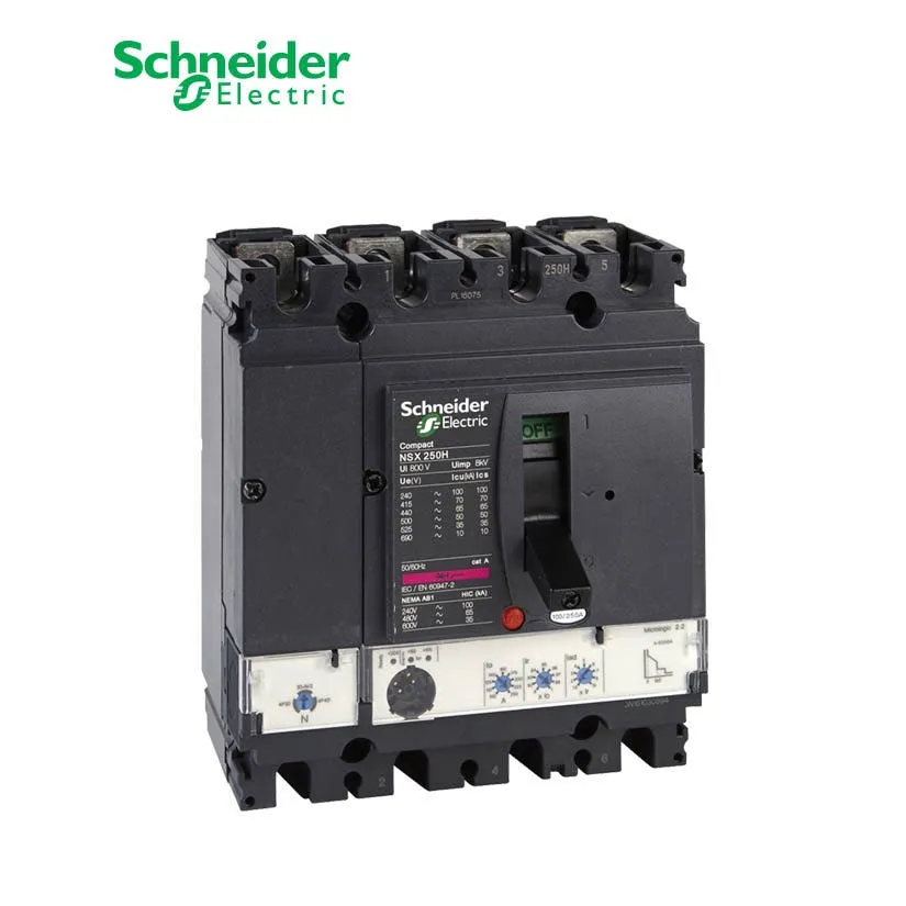 شنايدر - قاطع رئيسي 250 أمبير - ComPact NSX250H, 4P 4d, 70kA at 415 VAC, MicroLogic 2.2 Trip Unit 250A