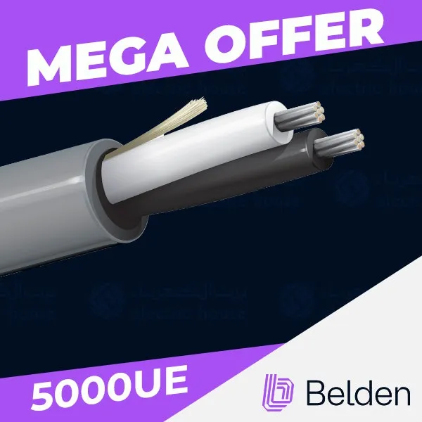 بلدن - كيبل سماعة - 2 خط - مقاس - 12AWG - لون رمادي - 305 متر/اللفة - CL3R-FPLR CU/PE/UNSH/PVC