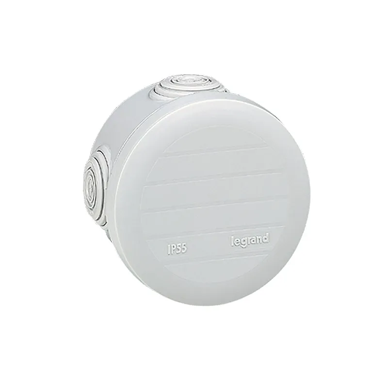 ليجراند - علبة التوصيل Plexo، 4 فتحة، IP55 IK07، دائري Ø70mm، ارتفاع 45mm، Grey