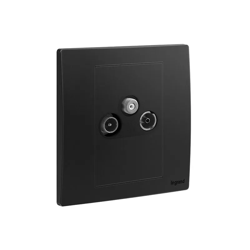 LEGRAND - TV-R-SAT Socket Outlet Mallia Senses, 1 Gang, Matt Black