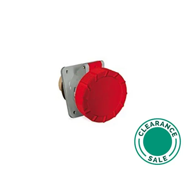 Socket Angle, 63A 3P+N+E, 500V, 7H, Panel Mount, IP67