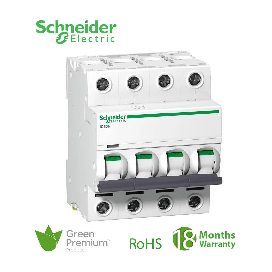 SCHNEIDER - MCB Breaker, Acti9 iC60N, 4P, 20A, D curve