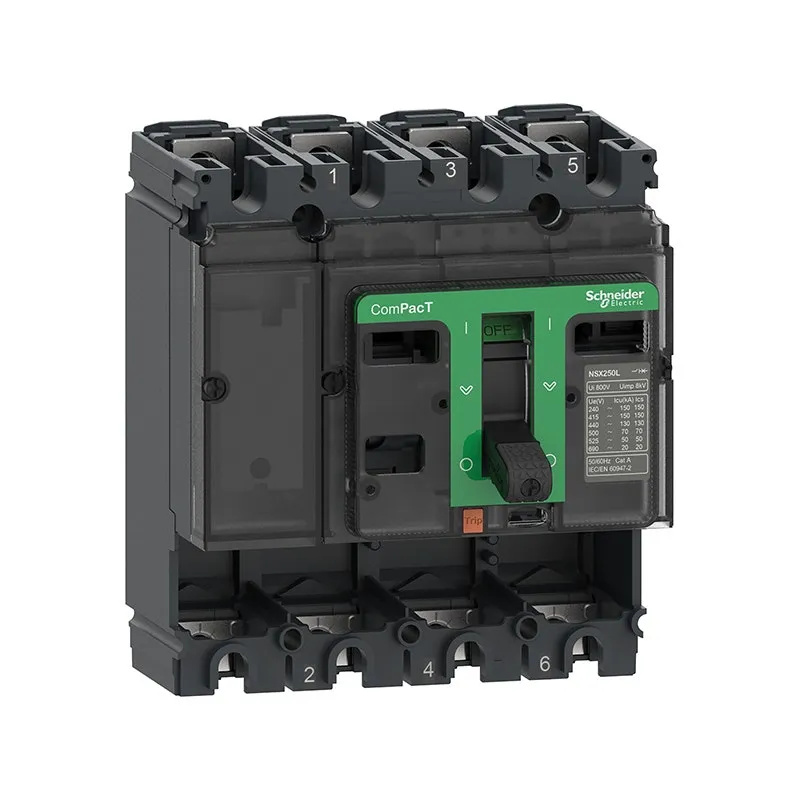 شنايدر - هيكل قاطع أساسي، ComPacT NSX100H، قدرة قطع 70kA عند 415VAC، 50/60Hz، 100A، بدون وحدة فصل، 4P