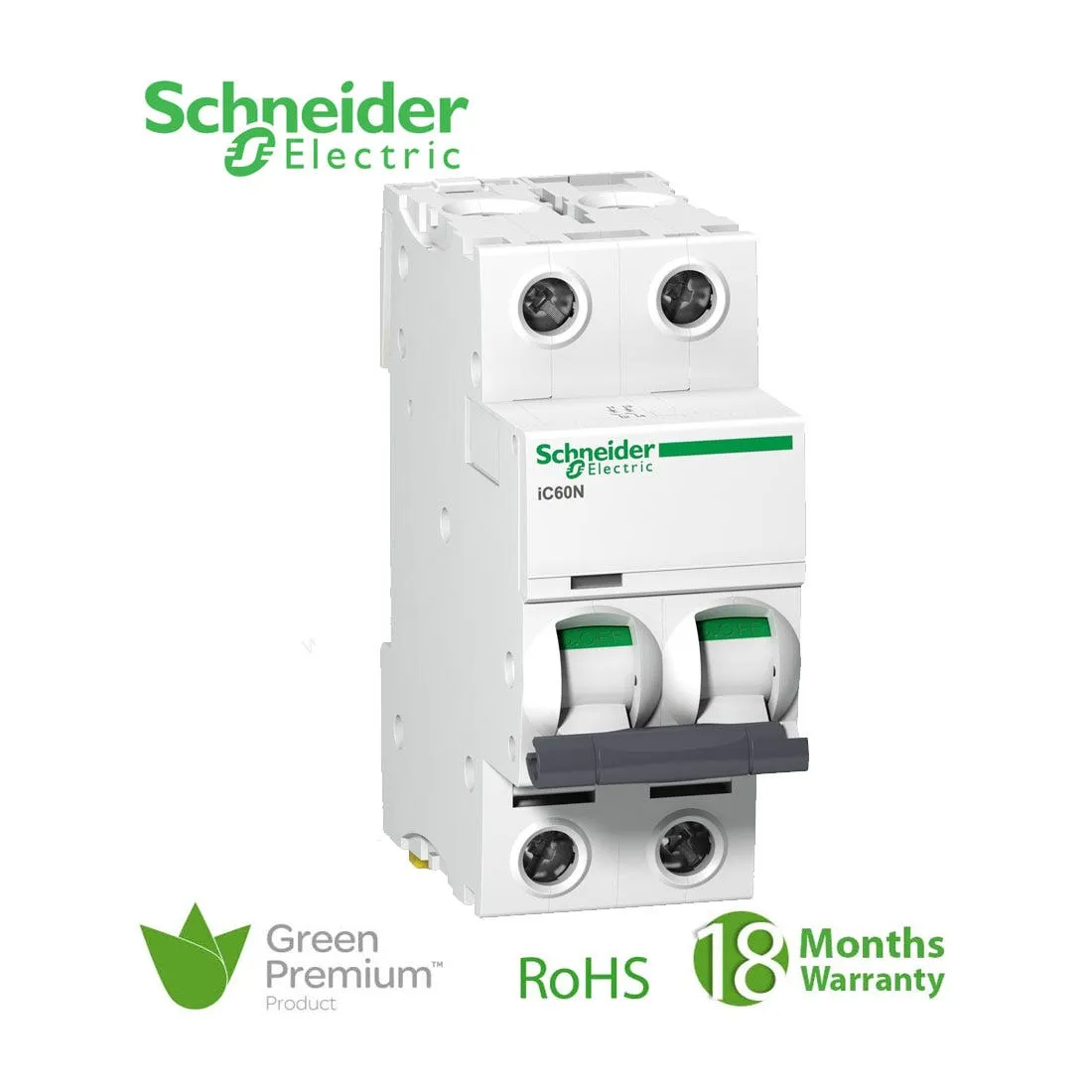 SCHNEIDER - MCB Breaker, Acti9 iC60N, 2P, 1A, C curve