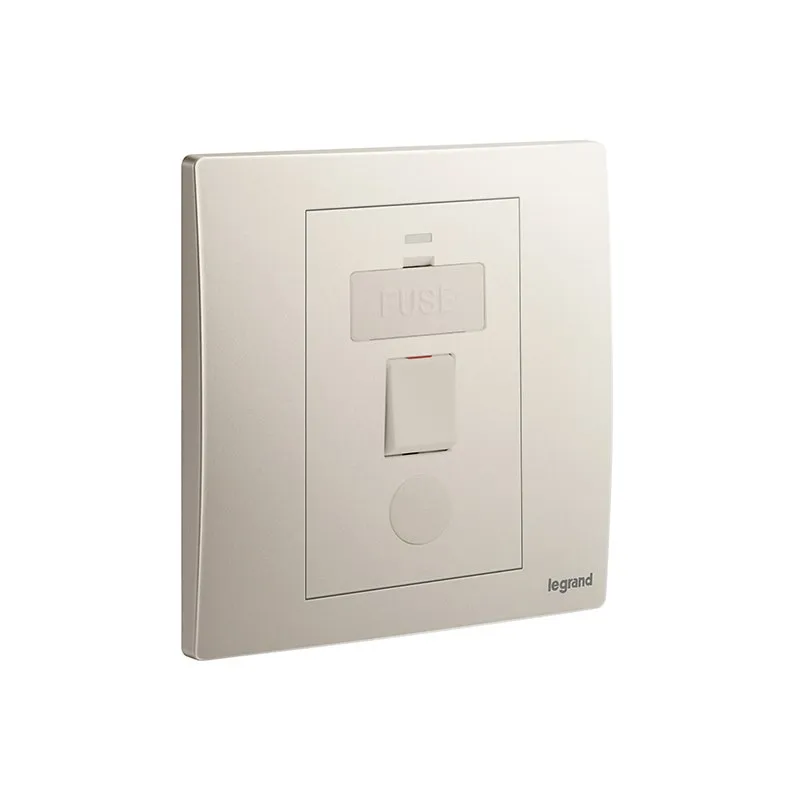 LEGRAND - Fused Connection Unit Mallia Senses, 1 Gang, Switched, 13A 250V, with Cord Outlet, Champagne
