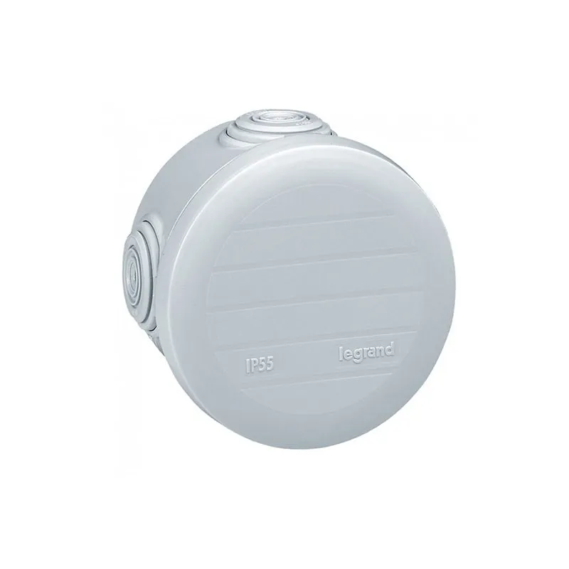 ليجراند - علبة التوصيل Plexo، 4 فتحة، IP55 IK07، دائري Ø70mm، ارتفاع 45mm، White