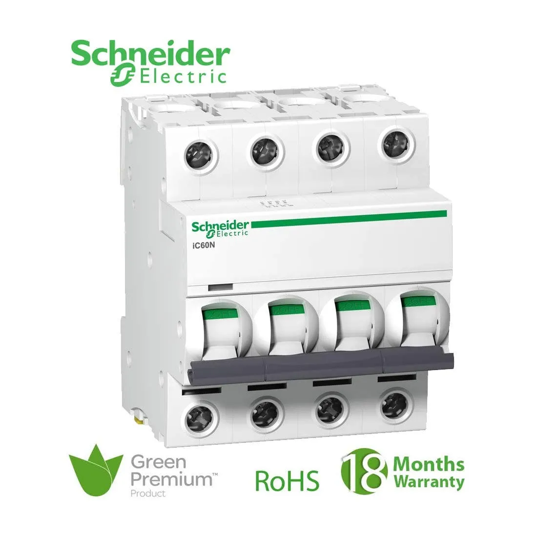SCHNEIDER - MCB Breaker, Acti9 iC60N, 4P, 6A, C curve