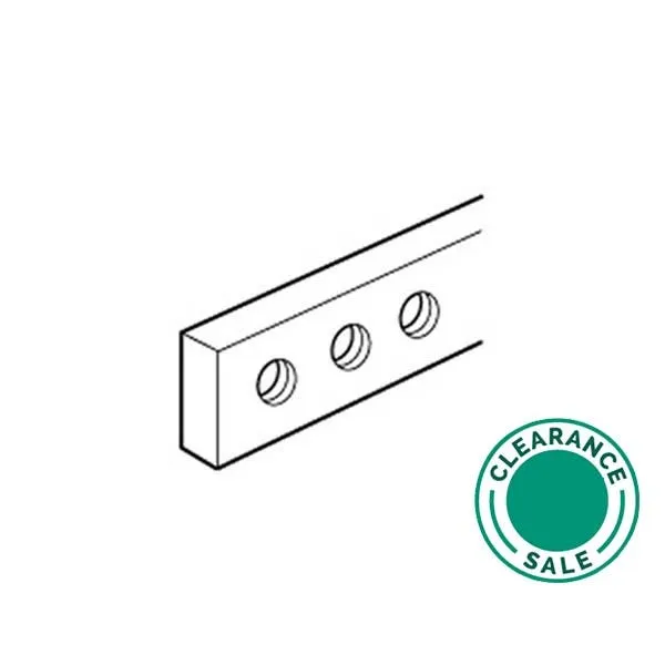 Copper Bar with Tapped Holes, 12x2mm, 110A, L= 990mm