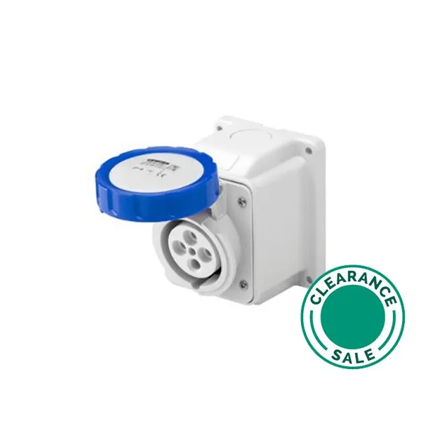 Socket, 16A, 3P+E, 220V, 10 Degree Angle, Surface, IP67