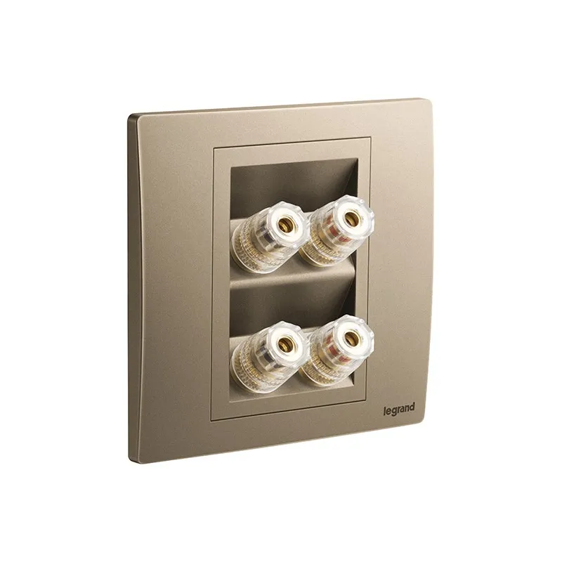 LEGRAND - Single Loudspeaker Socket Outlet Mallia Senses, 2 Gang, Dark Bronze