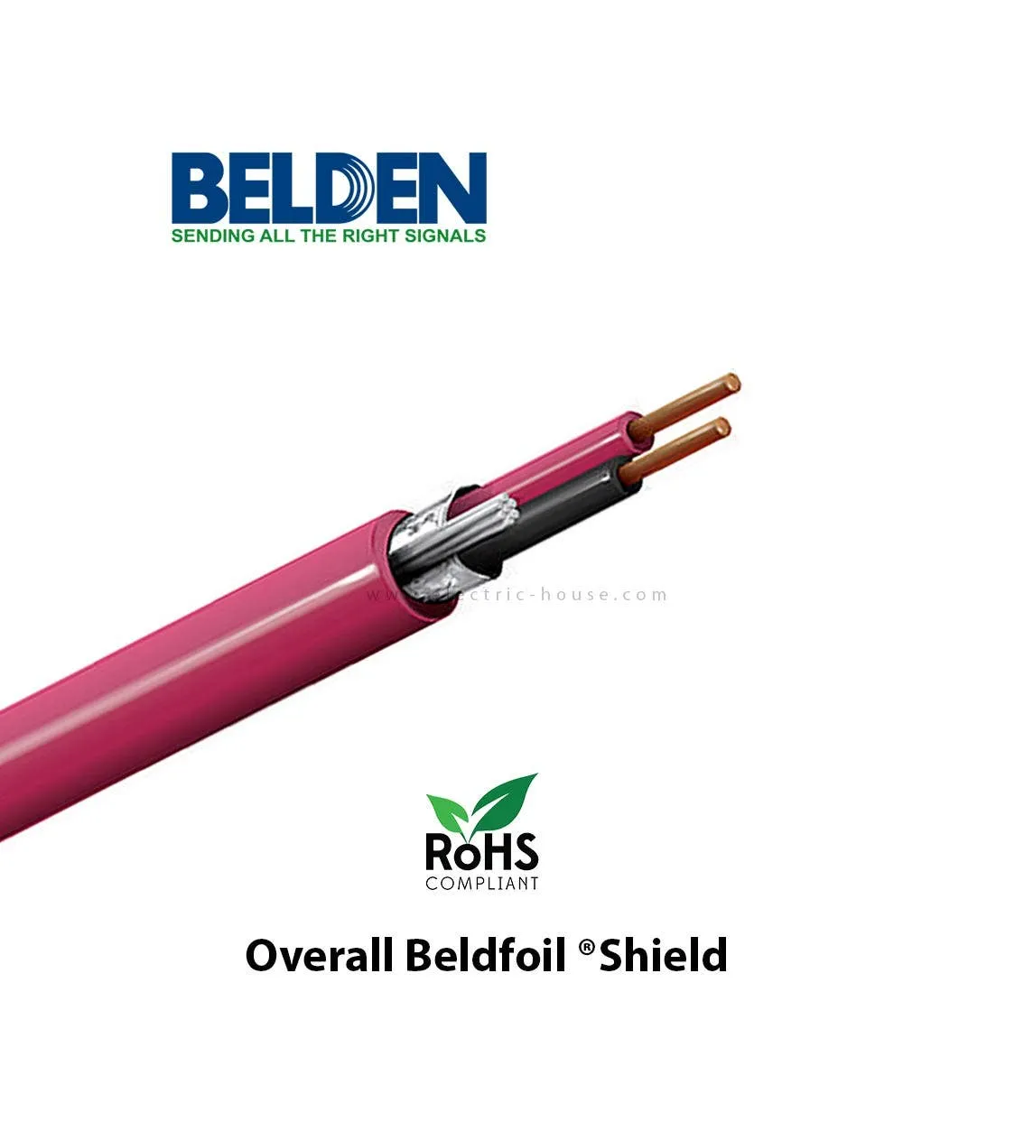 بلدن - كيبل تحكم - 2 خط - مقاس 16AWG - لون أحمر - 305 متر/اللفة - FIRE PROTECTIVE SIGNAL CIRC,CBL 2 CDRS, SOLID CU/P