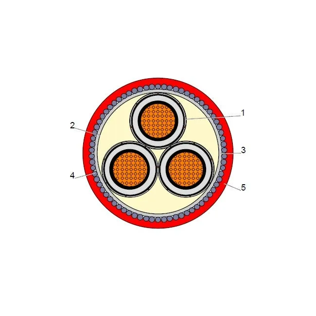 بحرة - كيبل XLPE نحاس - 3x300/25 - مسلح SWA - جهد متوسط 15KV - CWS IEC 60502-2 FR-IEC 60332-1