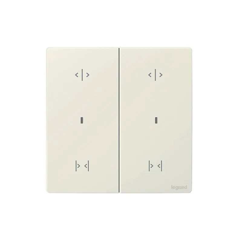 LEGRAND - Wired Curtain/Roller Blind Switch Mallia Senses, 2 Gang with Neutral, Matt White