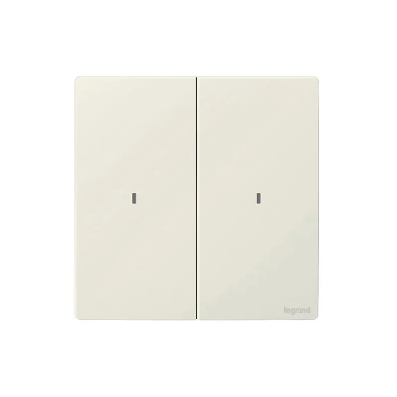 LEGRAND - Wired Light Switch Mallia Senses, 2 Gang with Neutral, Matt White