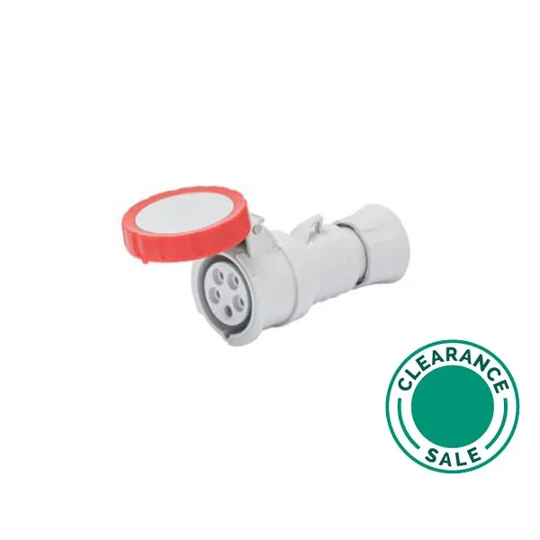 Socket, Mobile, 16A, 3P+N+E, 380V, IP67, Red