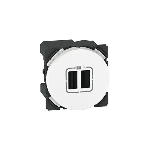 ليجراند - مخرج USB أرتيور - 5 فولت - 1500 مللي أمبير - دائري - 2 موديول - أبيض