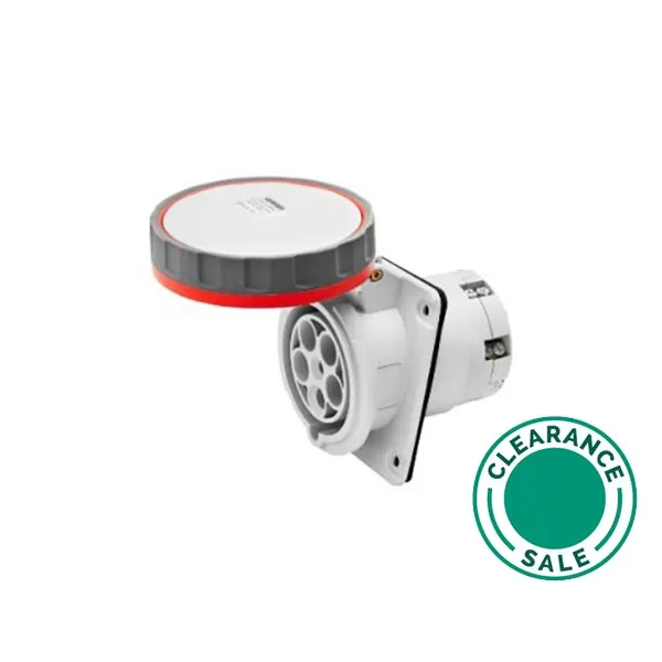 Socket, 63A, 3P+N+E, 10 Degrees, Flush, 380V, IP67