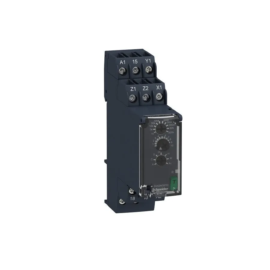 شنايدر - مؤقت متعدد الوظائف - 8A, 1 CO, 300h, Symmetrical Flashing, 24...240V AC DC