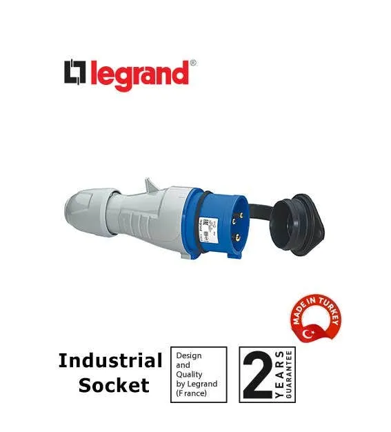 LEGRAND - Straight Plug P17, IP44, 200/250 V~, 32 A, 2P+E