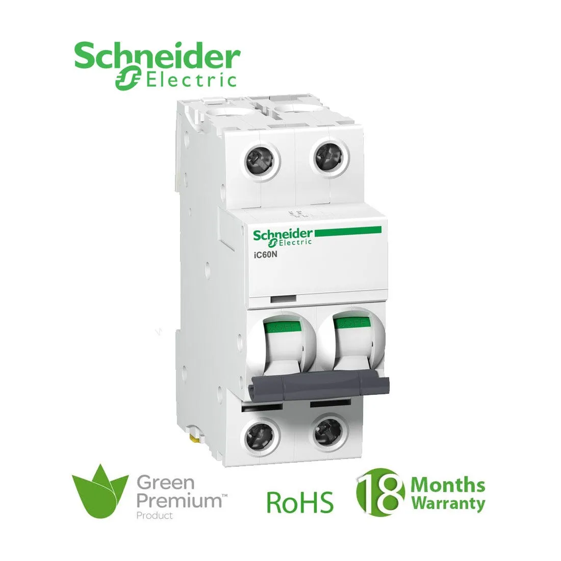SCHNEIDER - MCB Breaker, Acti9 iC60N, 2P, 3A, C curve