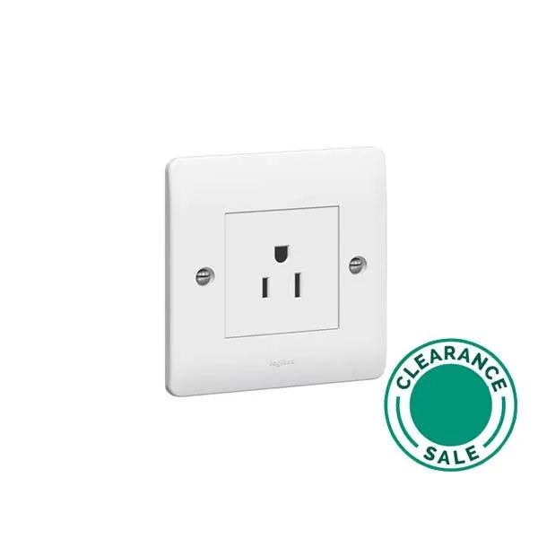 Socket Synergy, 15A, 1 Gang, Unswitched, SASO, White