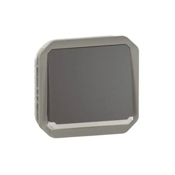 ليجراند - زر ضغط Plexo، IP55، تلامس مفتوح + مؤشر، 10A 250V، آلية، أنثراسايت