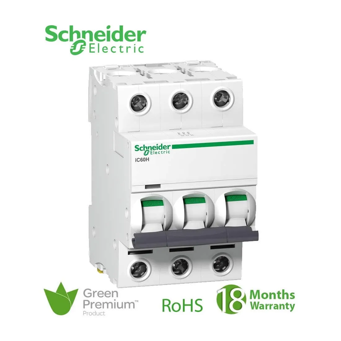 SCHNEIDER - MCB Breaker, Acti9 iC60H, 3P, 6A, C curve